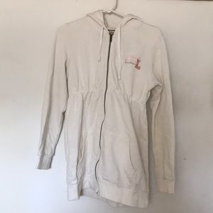 White dress hoodie zip with pockets & hood size 1